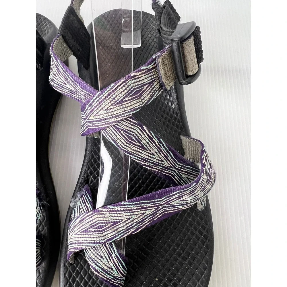 Chaco Z Cloud 2 Womens Purple Grey Geometric Strappy Toe Loop Sandals Size 8
